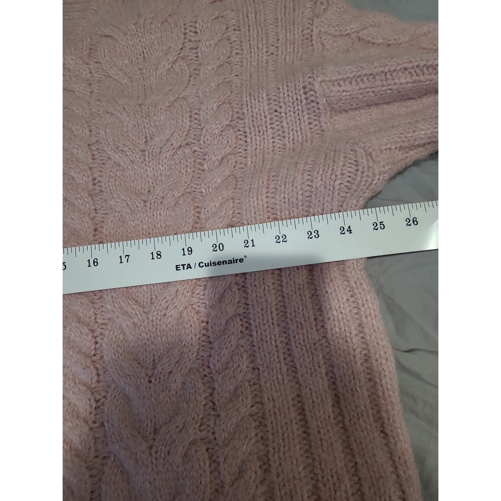 A New Day Mauve Chunky Cable Knit Crewneck Sweater Women SZ XL drop shoulder - Picture 6 of 11